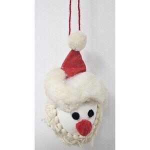 Vintage Handmade Decorative Santa Made With Real Egg Christmas Ornament 4"